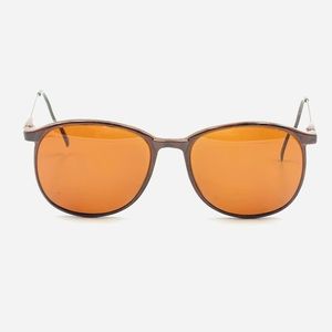 Vintage Sebastiano Brown Oval Sunglasses Frames